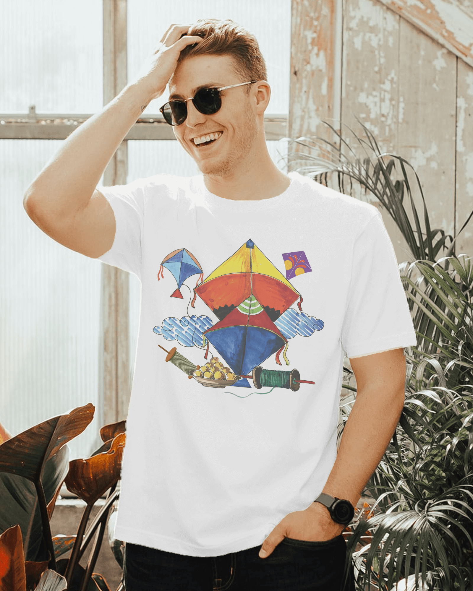 Kite Flying T-Shirt - Celebrate Uttarayan with Printalyst