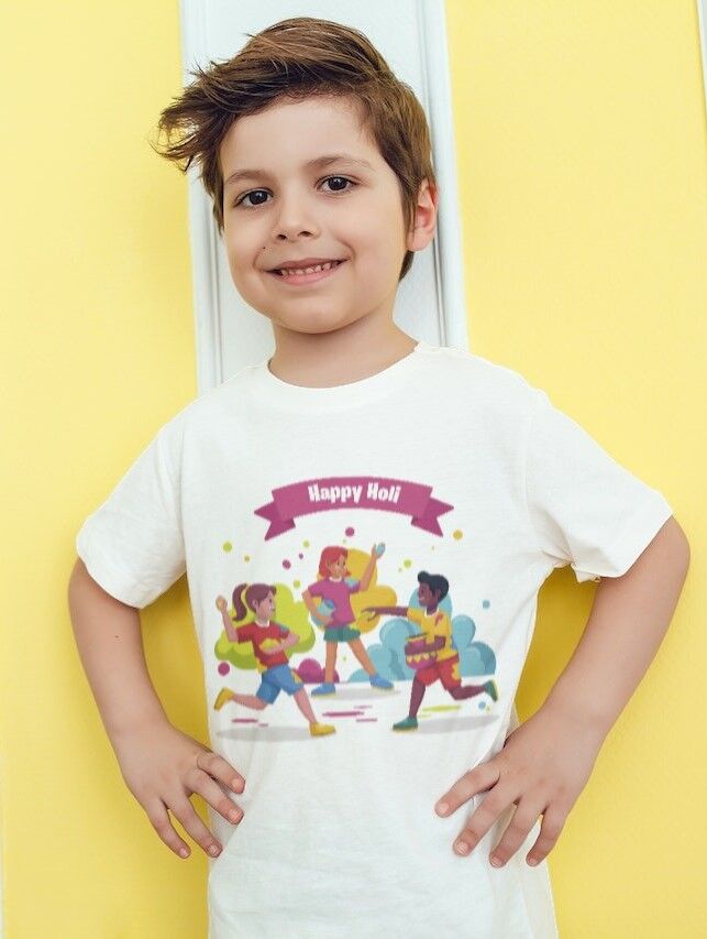 Kids Holi Printed T-Shirt