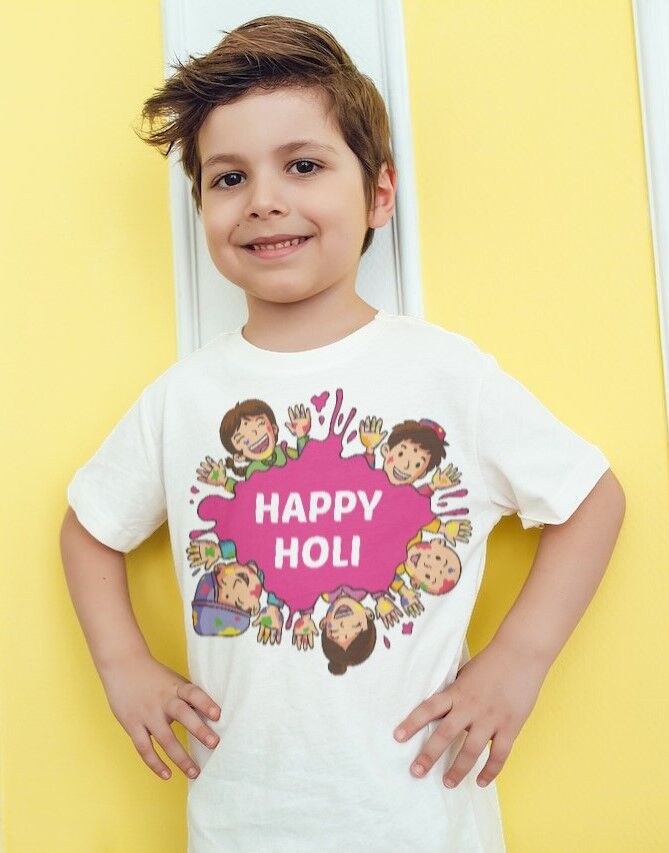Vibrant Kids Holi T-Shirt – Celebrate in Style with Printalyst
