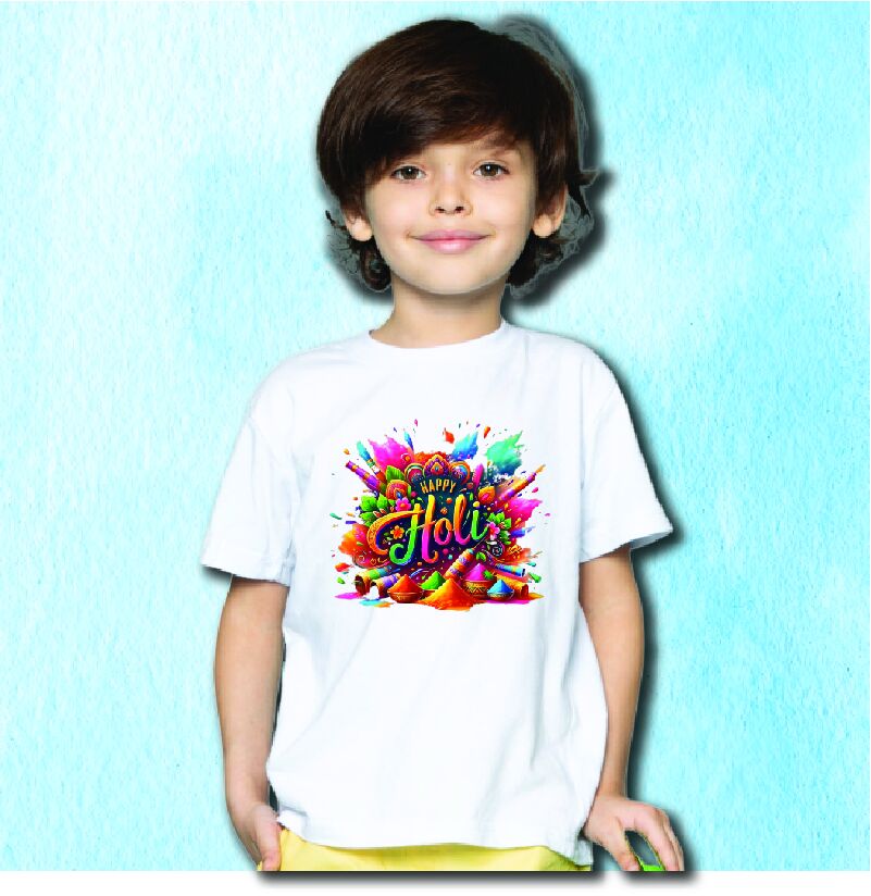 Colorful Holi T-Shirt for Kids – Exclusive Festival Collection