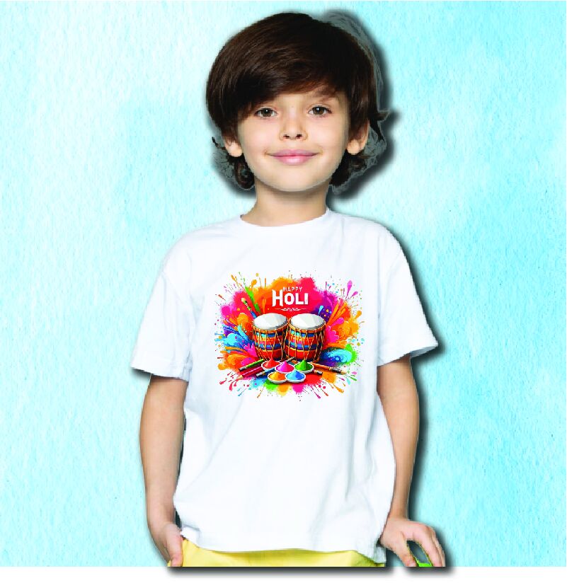 Kids Holi T-Shirt – Unique Prints for Colorful Fun
